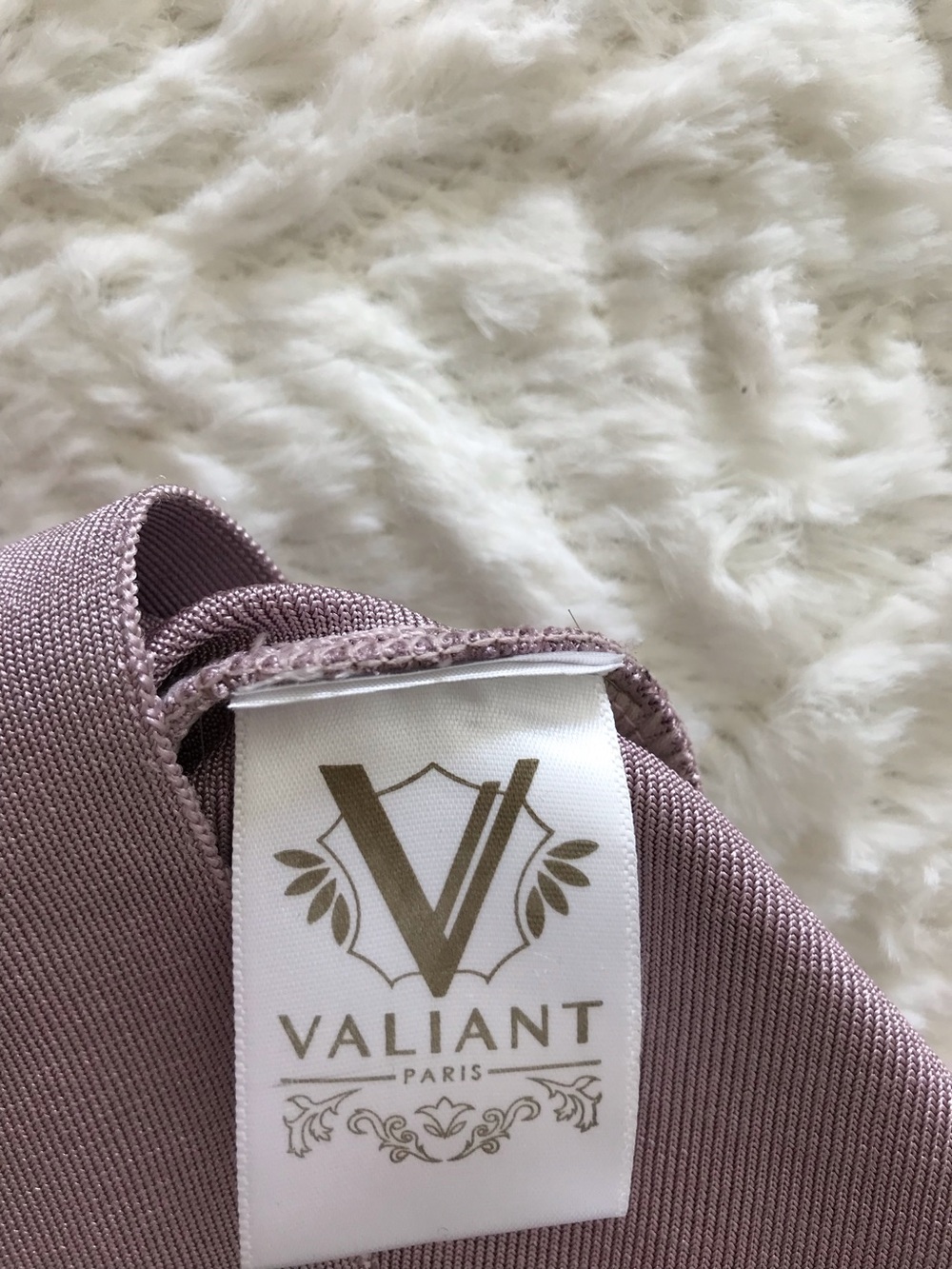 🌸 Valiant Paris Mauve Ribbed Knit Top with Gold Zipper
